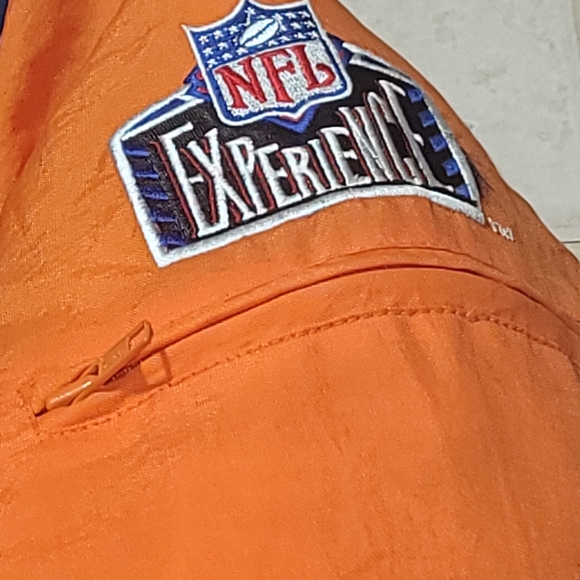 Vintage Chicago Bears Puffer Jacket Game Day Mens Size XXL Navy/Orange Full Zip - Picture 7 of 12